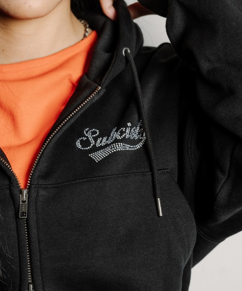 Subciety(サブサエティ)の「Rhinestone zip hoodie【WOMENS】(ベスト・レディース・ブラック/チャコールグレー/グレー・FREE)」の9枚目の写真