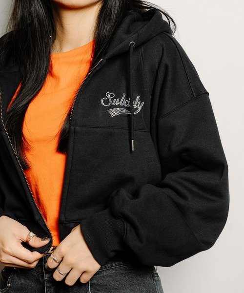 Subciety(サブサエティ)の「Rhinestone zip hoodie【WOMENS】(ベスト・レディース・ブラック/チャコールグレー/グレー・FREE)」の10枚目の写真