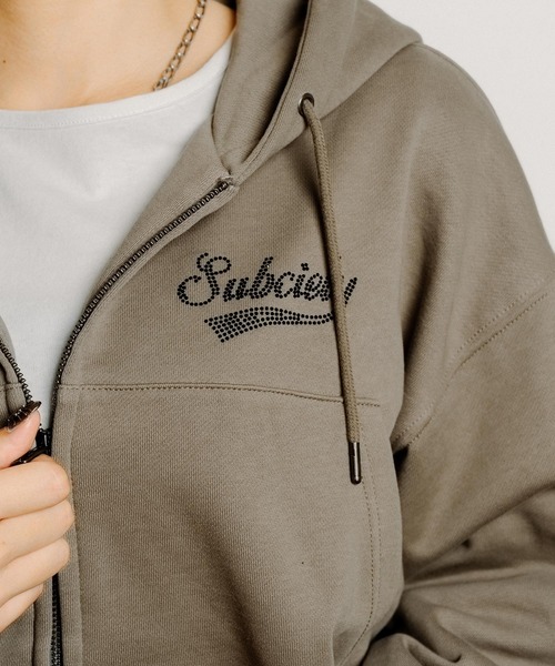 Subciety(サブサエティ)の「Rhinestone zip hoodie【WOMENS】(ベスト・レディース・ブラック/チャコールグレー/グレー・FREE)」の15枚目の写真