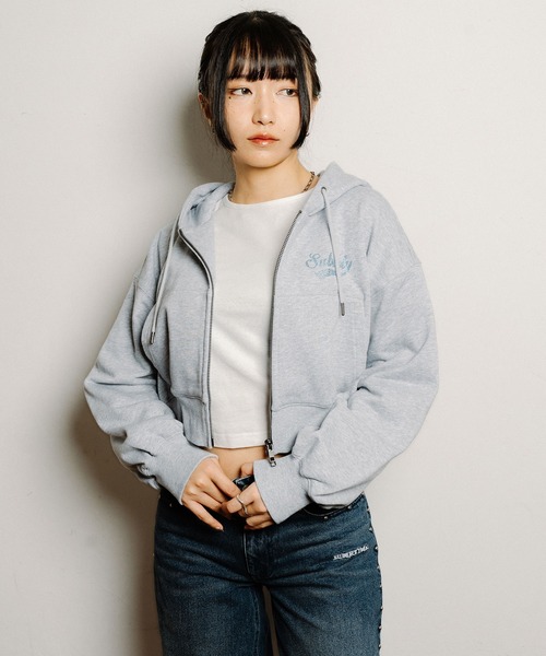 Subciety(サブサエティ)の「Rhinestone zip hoodie【WOMENS】(ベスト・レディース・ブラック/チャコールグレー/グレー・FREE)」の11枚目の写真