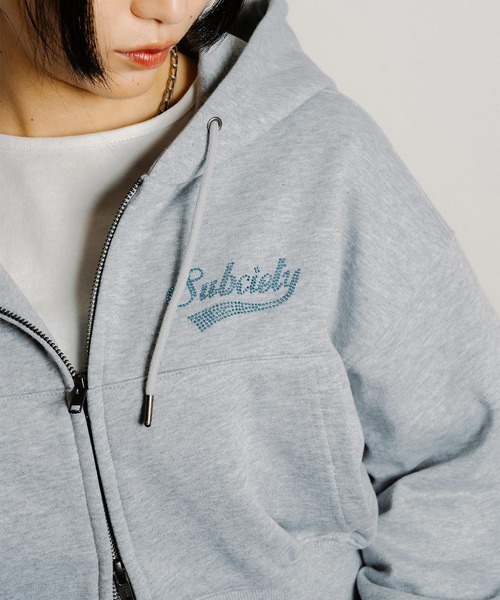 Subciety(サブサエティ)の「Rhinestone zip hoodie【WOMENS】(ベスト・レディース・ブラック/チャコールグレー/グレー・FREE)」の13枚目の写真