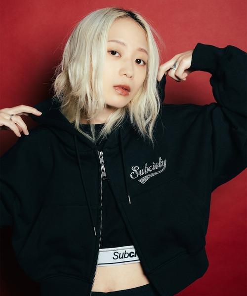 Rhinestone zip hoodie【WOMENS】 Rhinestone zip hoodie【WOMENS】