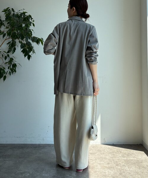 DouDou（ドゥドゥ）の「ダブルブレストジャケット（テーラードジャケット・レディース・グレイッシュベージュ/チャコールグレー/ブラウン・FREE）」の7枚目の写真