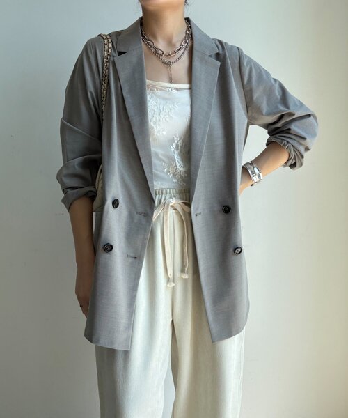 セール】ダブルブレストジャケット（テーラードジャケット）｜DouDou