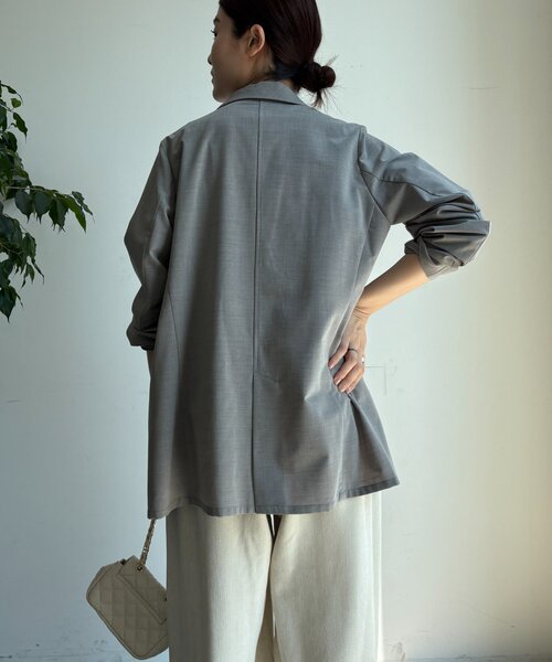 DouDou（ドゥドゥ）の「ダブルブレストジャケット（テーラードジャケット・レディース・グレイッシュベージュ/チャコールグレー/ブラウン・FREE）」の10枚目の写真