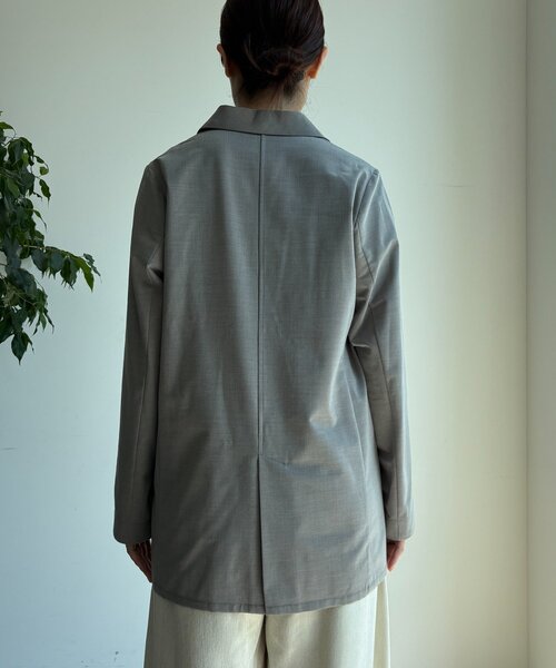 DouDou（ドゥドゥ）の「ダブルブレストジャケット（テーラードジャケット・レディース・グレイッシュベージュ/チャコールグレー/ブラウン・FREE）」の13枚目の写真