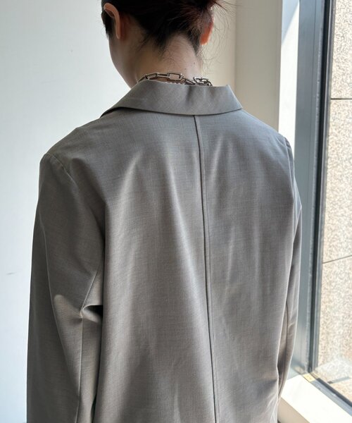 DouDou（ドゥドゥ）の「ダブルブレストジャケット（テーラードジャケット・レディース・グレイッシュベージュ/チャコールグレー/ブラウン・FREE）」の14枚目の写真