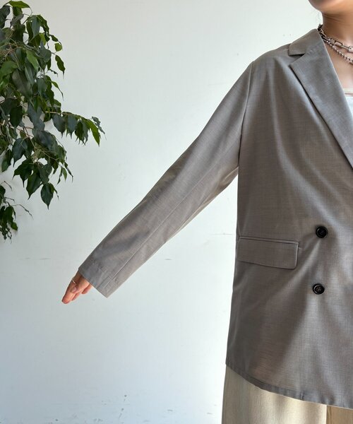 DouDou（ドゥドゥ）の「ダブルブレストジャケット（テーラードジャケット・レディース・グレイッシュベージュ/チャコールグレー/ブラウン・FREE）」の17枚目の写真