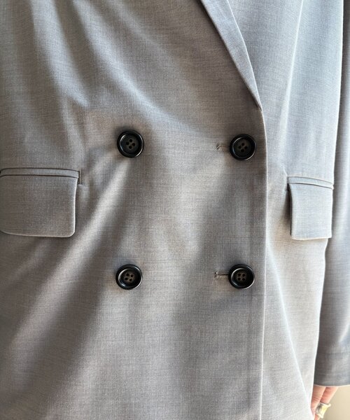 DouDou（ドゥドゥ）の「ダブルブレストジャケット（テーラードジャケット・レディース・グレイッシュベージュ/チャコールグレー/ブラウン・FREE）」の21枚目の写真