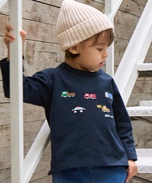 petit main | 働く車刺しゅう長袖Tシャツ(Tシャツ/カットソー)