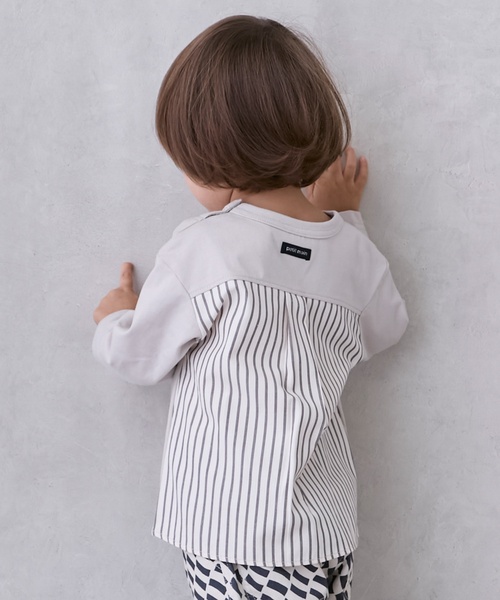 petit main（プティマイン）の「働く車刺しゅう長袖Tシャツ（Tシャツ/カットソー・キッズ・ネイビー/ブラウン/黄緑系・80ｃｍ/90cm/110cm/100cm/120cm/130cm）」の4枚目の写真