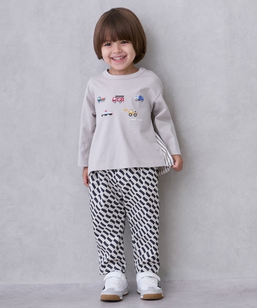 petit main（プティマイン）の「働く車刺しゅう長袖Tシャツ（Tシャツ/カットソー・キッズ・ネイビー/ブラウン/黄緑系・80ｃｍ/90cm/110cm/100cm/120cm/130cm）」の5枚目の写真