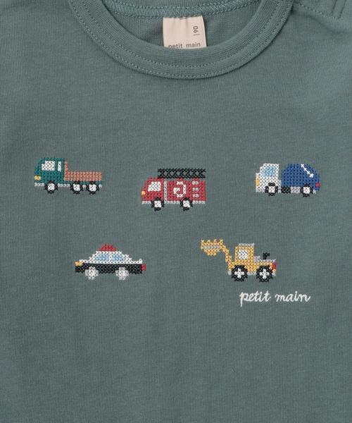 petit main（プティマイン）の「働く車刺しゅう長袖Tシャツ（Tシャツ/カットソー・キッズ・ネイビー/ブラウン/黄緑系・80ｃｍ/90cm/110cm/100cm/120cm/130cm）」の12枚目の写真