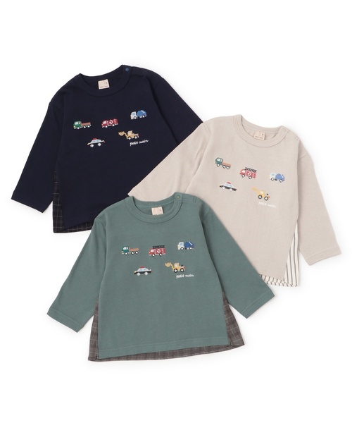 petit main（プティマイン）の「働く車刺しゅう長袖Tシャツ（Tシャツ/カットソー・キッズ・ネイビー/ブラウン/黄緑系・80ｃｍ/90cm/110cm/100cm/120cm/130cm）」の18枚目の写真