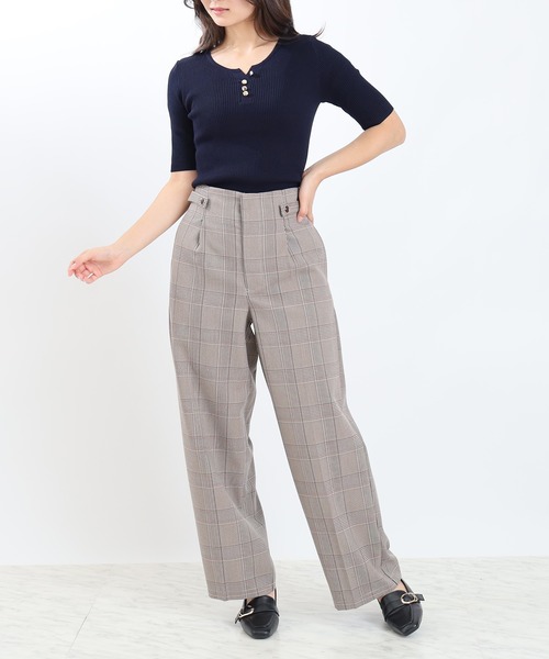 TRUDEA(トルディア)の「ヘンリーネックリブ半袖ニット(ニット/セーター・レディース・ネイビー/ホワイト/チャコールグレー/レッド・MEDIUM/LARGE)」の13枚目の写真