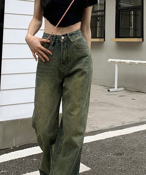 WESTSEA(ウエストシー)の「ヴィンテージライク レトロテイスト ハイウエスト ワイドデニムパンツ(デニムパンツ・レディース・ブルー・L/M)」の4枚目の写真