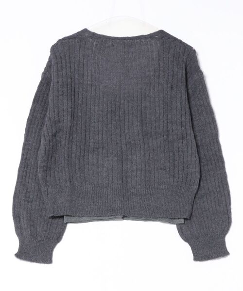 Lace Ladies(レースレディース)の「【2点セット】カシュクール レイヤード リブ ニット プルオーバー(ニット/セーター・レディース・アイボリー/ダークグレー/ライトグレー・FREE)」の4枚目の写真