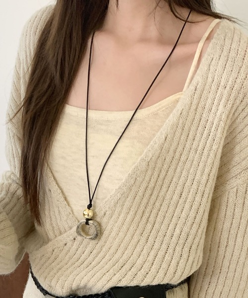 Lace Ladies(レースレディース)の「【2点セット】カシュクール レイヤード リブ ニット プルオーバー(ニット/セーター・レディース・アイボリー/ダークグレー/ライトグレー・FREE)」の13枚目の写真