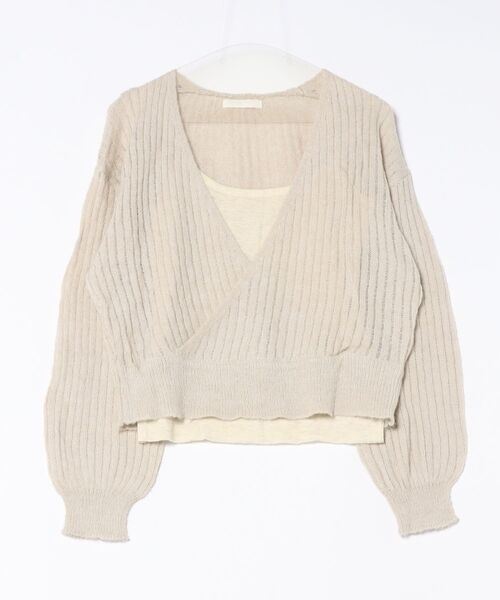 Lace Ladies(レースレディース)の「【2点セット】カシュクール レイヤード リブ ニット プルオーバー(ニット/セーター・レディース・アイボリー/ダークグレー/ライトグレー・FREE)」の21枚目の写真