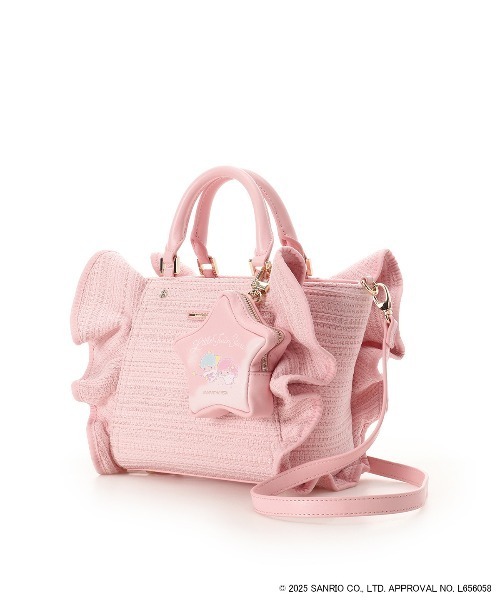 SAMANTHAVEGA(サマンサベガ)の「『リトルツインスターズ』(キキ&ララ)フリルハンドバッグ(ハンドバッグ・レディース・ライトブルー/ピンク・FREE)」の5枚目の写真