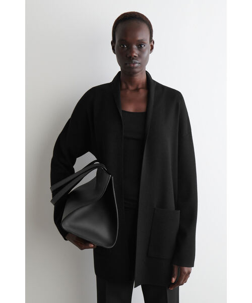 セール】ドレープカラー メリノウールカーディガン（カーディガン