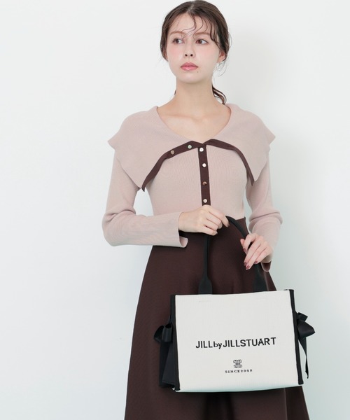 極美品 JILL by JILL STUART サイドリボンニットトートバッグ JILL by JILL STUART（ジルバイジルスチュアート）の「◇サイドリボン
