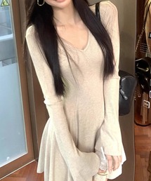 Vネック フレアスリーブ」に該当するワンピースファッション通販