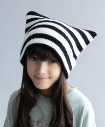 RICH MIX（リッチミックス）の「RICHMIX 猫耳ポンポン ニットキャップ（ニットキャップ/ビーニー）」