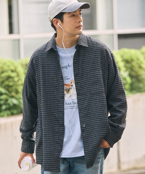 保暖機能性標準領長袖格紋法蘭絨襯衫