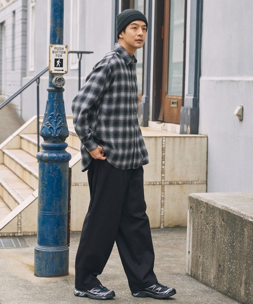 ソフトネル レギュラーカラー長袖チェックシャツ【THE CRAFT CREW