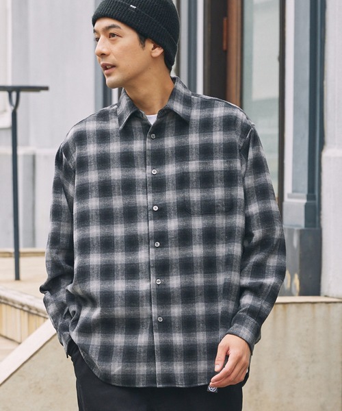 ソフトネル レギュラーカラー長袖チェックシャツ【THE CRAFT CREW