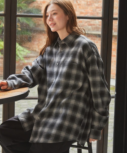 セール】ウォームネル レギュラーカラー長袖チェックシャツ＜保温加工