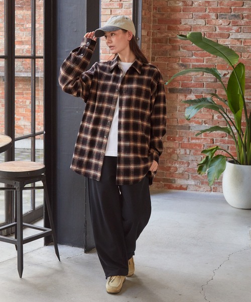 ソフトネル レギュラーカラー長袖チェックシャツ【THE CRAFT CREW
