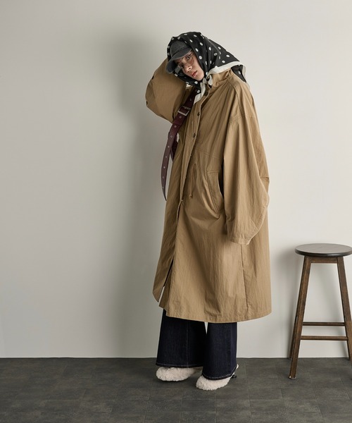THE YOn（ザヨン）の「ミリタリーロングジャケット（ミリタリージャケット・レディース・カーキ/ボルドー/ベージュ・FREE）」の18枚目の写真