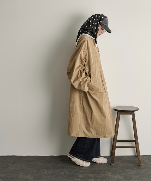 THE YOn（ザヨン）の「ミリタリーロングジャケット（ミリタリージャケット・レディース・カーキ/ボルドー/ベージュ・FREE）」の19枚目の写真