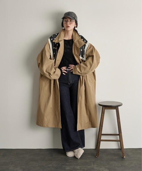 THE YOn（ザヨン）の「ミリタリーロングジャケット（ミリタリージャケット・レディース・カーキ/ボルドー/ベージュ・FREE）」の21枚目の写真