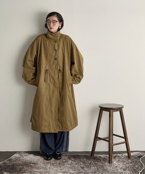 THE YOn（ザヨン）の「ミリタリーロングジャケット（ミリタリージャケット・レディース・カーキ/ボルドー/ベージュ・FREE）」の6枚目の写真