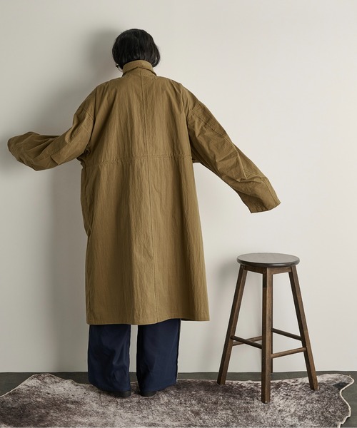 THE YOn（ザヨン）の「ミリタリーロングジャケット（ミリタリージャケット・レディース・カーキ/ボルドー/ベージュ・FREE）」の9枚目の写真