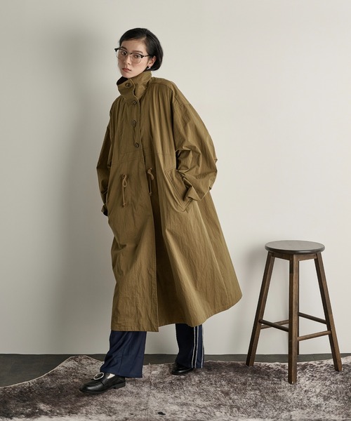 THE YOn（ザヨン）の「ミリタリーロングジャケット（ミリタリージャケット・レディース・カーキ/ボルドー/ベージュ・FREE）」の8枚目の写真