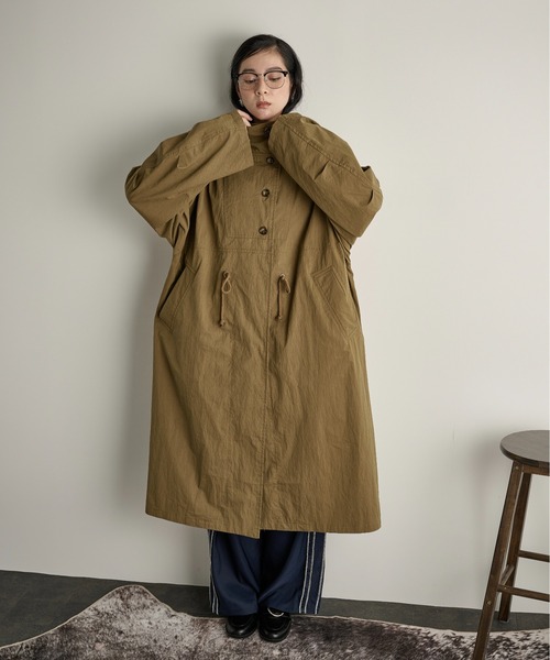 THE YOn（ザヨン）の「ミリタリーロングジャケット（ミリタリージャケット・レディース・カーキ/ボルドー/ベージュ・FREE）」の10枚目の写真