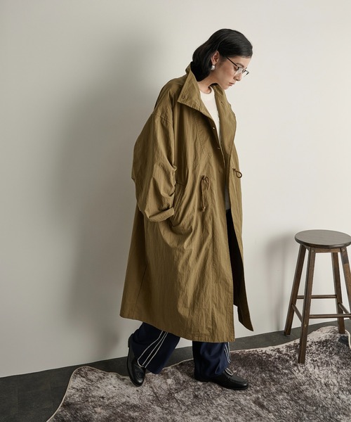 THE YOn（ザヨン）の「ミリタリーロングジャケット（ミリタリージャケット・レディース・カーキ/ボルドー/ベージュ・FREE）」の14枚目の写真