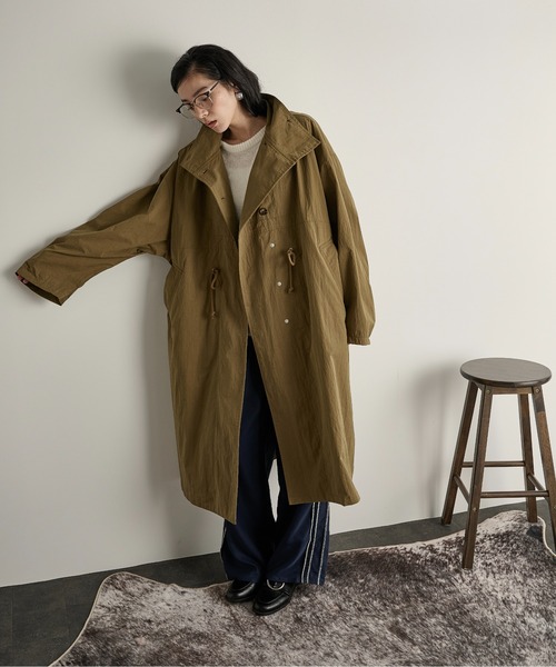 THE YOn（ザヨン）の「ミリタリーロングジャケット（ミリタリージャケット・レディース・カーキ/ボルドー/ベージュ・FREE）」の12枚目の写真