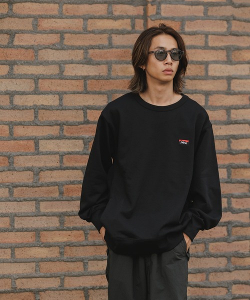 NANGA（ナンガ）の「NANGA/ナンガ ECO HYBRID MINI BOX LOGO EMBROIDERY SWEATSHIRT スウェット（スウェット・メンズ・ベージュ/オレンジ/グレー/ブラック・S/M/L/XL）」の8枚目の写真