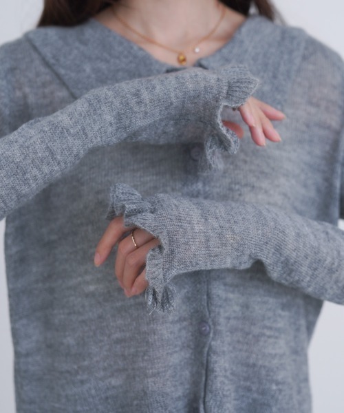 Bab（バブ）の「フリルニットカーディガン（カーディガン/ボレロ・レディース・ネイビー/ブラウン/グレー・FREE）」の16枚目の写真