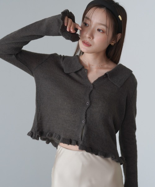 Bab（バブ）の「フリルニットカーディガン（カーディガン/ボレロ・レディース・ネイビー/ブラウン/グレー・FREE）」の18枚目の写真