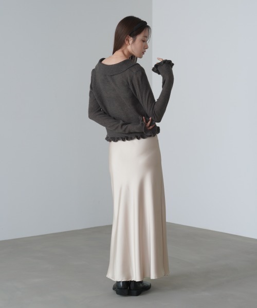 Bab（バブ）の「フリルニットカーディガン（カーディガン/ボレロ・レディース・ネイビー/ブラウン/グレー・FREE）」の5枚目の写真