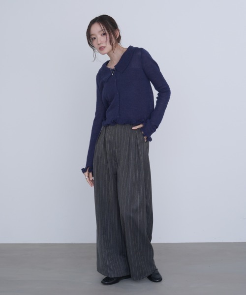 Bab（バブ）の「フリルニットカーディガン（カーディガン/ボレロ・レディース・ネイビー/ブラウン/グレー・FREE）」の8枚目の写真