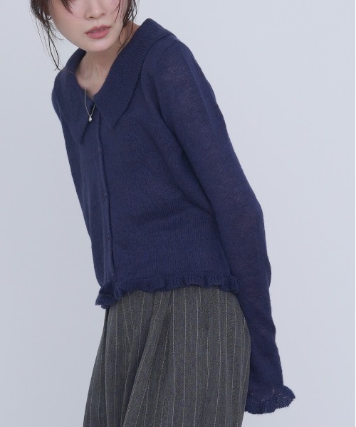 Bab（バブ）の「フリルニットカーディガン（カーディガン/ボレロ・レディース・ネイビー/ブラウン/グレー・FREE）」の12枚目の写真