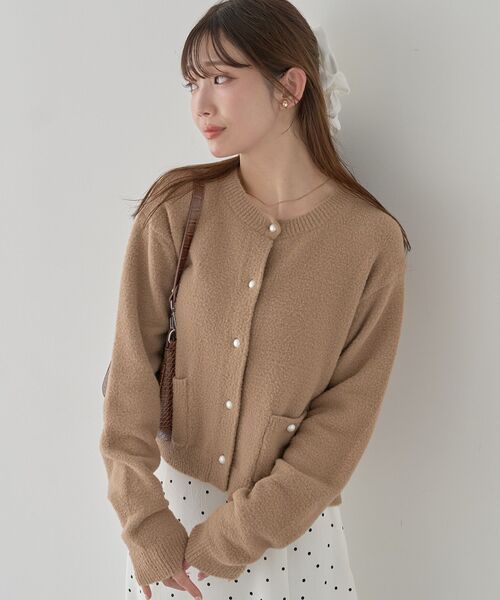 earth music&ecology（アースミュージックアンドエコロジー）の「【毛玉になりにくい】パウダーシャギークルーネックカーディガン（カーディガン/ボレロ・レディース・ボルドー/ライトグレー/ネイビー/ベージュ/アイボリー・FREE）」の20枚目の写真