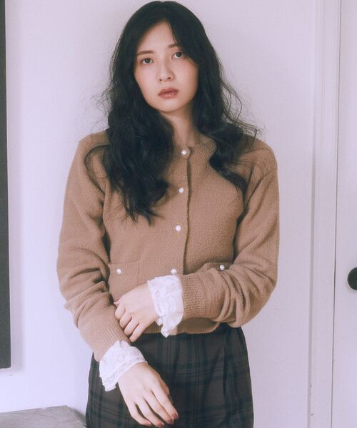 earth music&ecology（アースミュージックアンドエコロジー）の「【毛玉になりにくい】パウダーシャギークルーネックカーディガン（カーディガン/ボレロ・レディース・ボルドー/ライトグレー/ネイビー/ベージュ/アイボリー・FREE）」の22枚目の写真